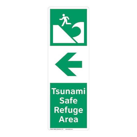 ANSI/ISO Compliant Tsunami Safe Refuge Area Safety Signs Outdoor Weather Tuff Aluminum (S4) 15 X 5